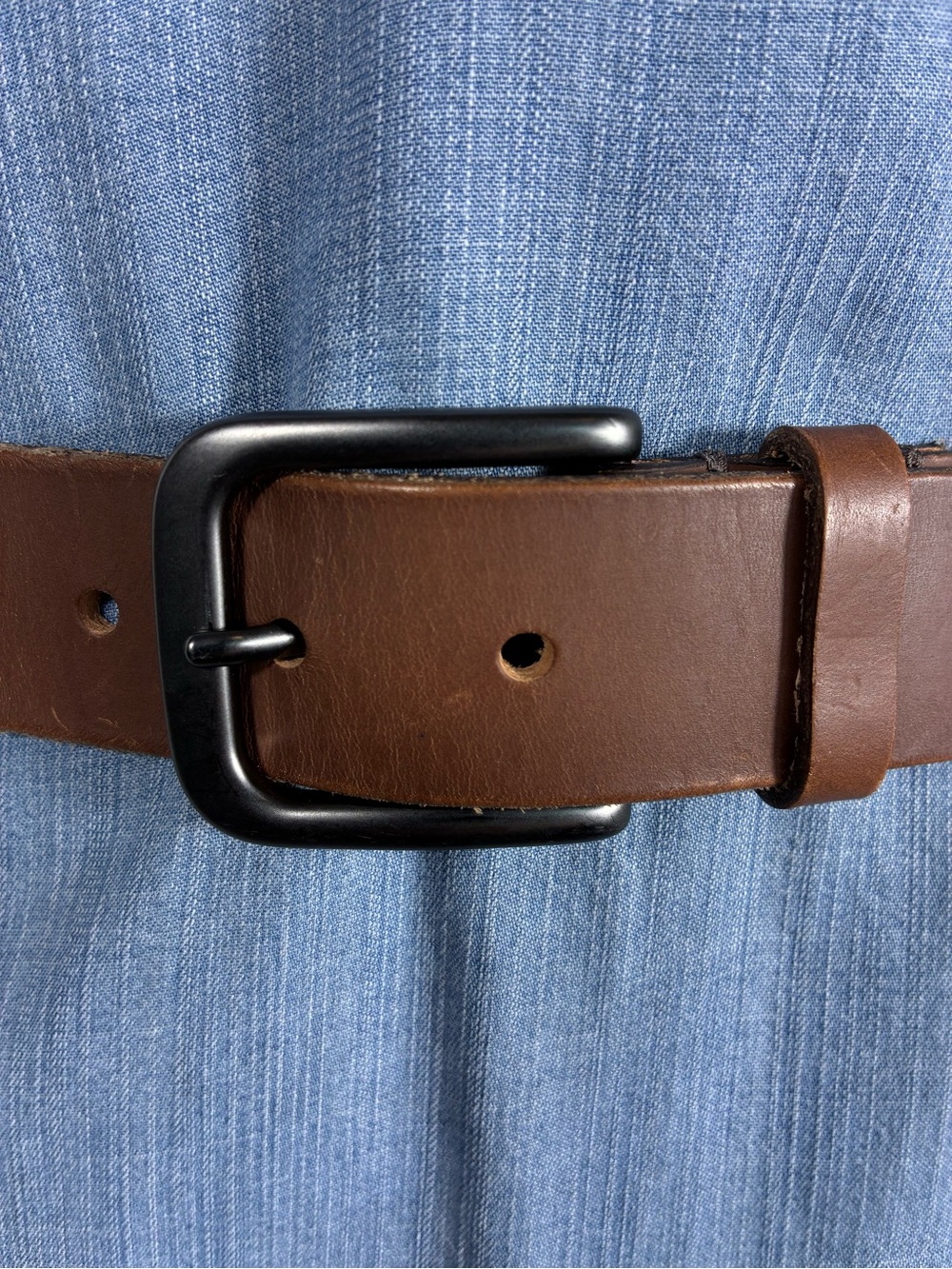 Timberland Men's Brown Genuine Leather Belt Sz 34  Black Buckle made in USA